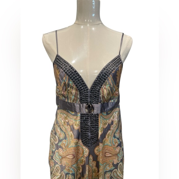 Cortefiel Elegant Multicolor Spaghetti Strap Dress Size:L - Picture 2 of 10